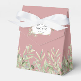 Elegant grönska blad dammig rosa bröllopsdusch  presentaskar