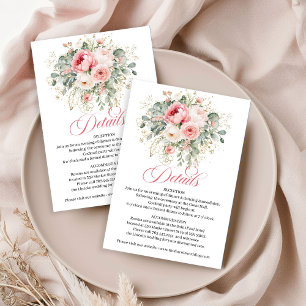 Elegant grönska Blush Bröllopsdetaljkort Tilläggskort