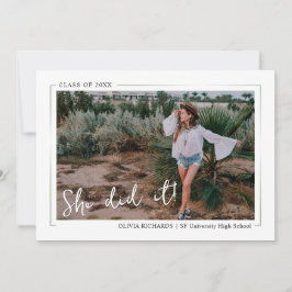 Elegant grönska Boho blomster examensfest Invi Inbjudningar