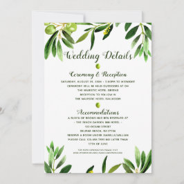 Elegant grönska boho sommarbröllop detaljer kort