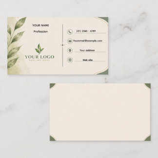 Elegant grönska Botanisk visitkort Minimalistisk