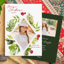 Elegant grönska botaniskt foto  julkort