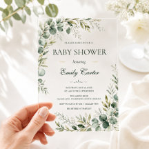 Elegant grönska Eukalyptus Baby Shower