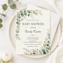 Elegant grönska Eukalyptus Baby Shower