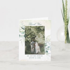 Elegant grönska Eukalyptus Foto Bröllop Tack Kort