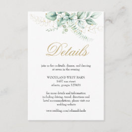Elegant grönska Eukalyptusbröllop  Tilläggskort