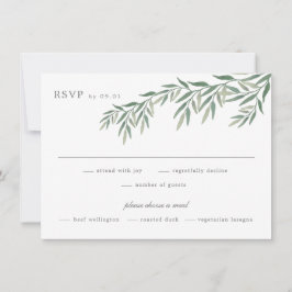 Elegant Grönska Löv Bröllop RSVP-kort