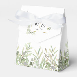 Elegant Grönska Lövverk Monogram Bröllop Presentaskar