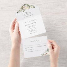 Elegant grönska och elfenbensfärgade blommor