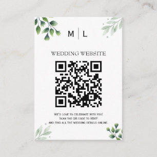 Elegant grönska QR-kod inklusionsinbjudan Tilläggskort