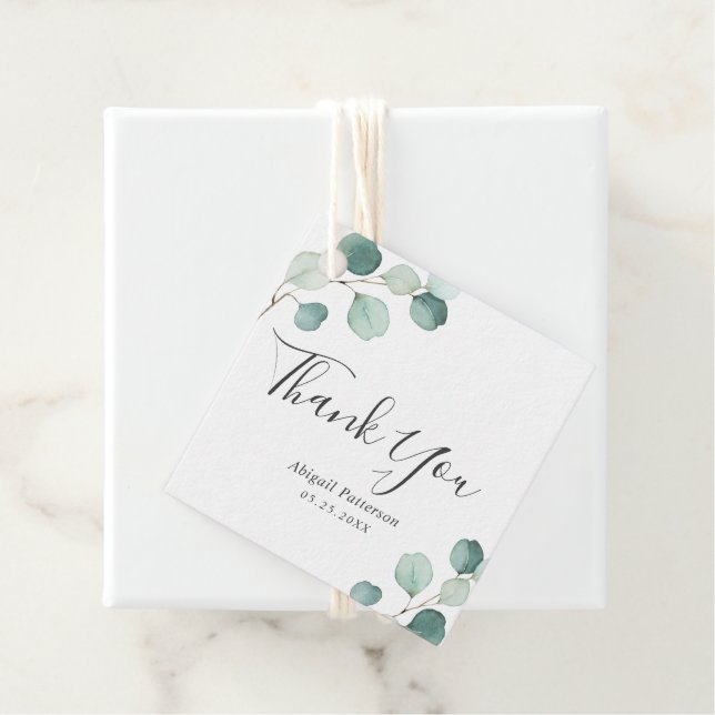 Elegant grönska Rustik Eukalyptus Bröllopsdusch Gåvor Etiketter (På plats)