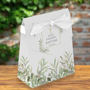 Elegant grönskande löv dop favoritlåda presentaskar