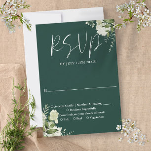 Elegant grönskande smaragd Blommig Bröllop OSA Kort