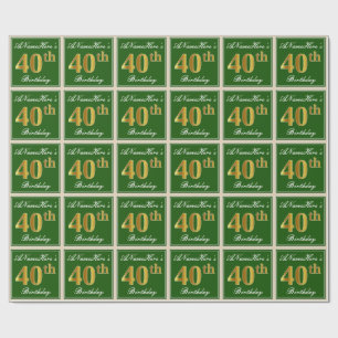 Elegant grönt, 40th födelsedag för Fauxguld + N Presentpapper
