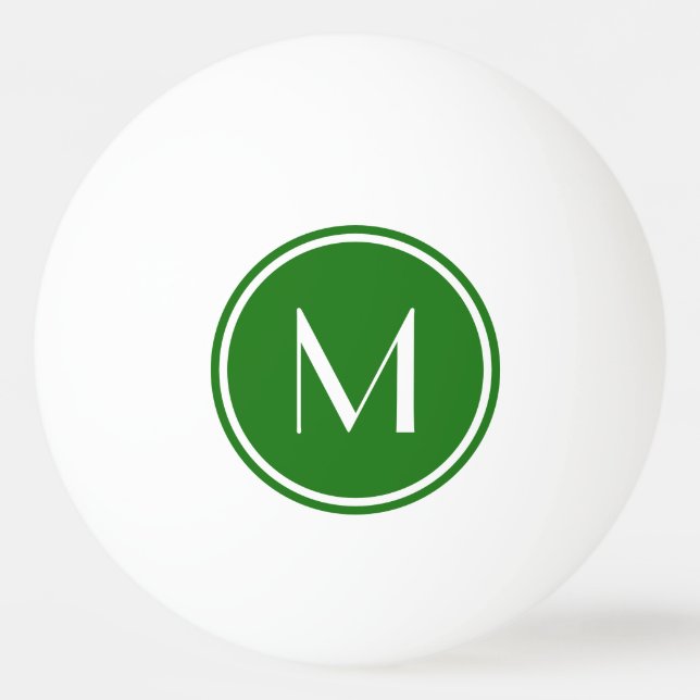 Elegant Grönt Anpassningsbar Monogram Ping Pong Bo Pingisboll (Framsidan)