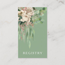 Elegant Grönt Blommigt Bröllop register Tilläggskort