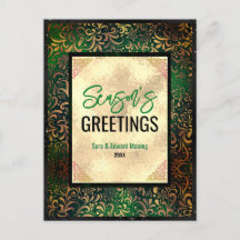 Elegant grönt blommigt guld jul i år