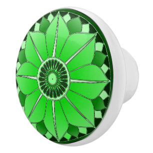 Elegant Grönt Blommigt Lotus Mandala Knopp
