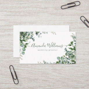 Elegant Grönt Blommigt QR-kodAffärskort Visitkort