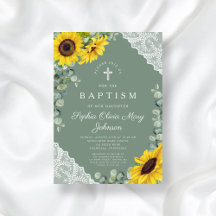 Elegant Grönt Blommigt  Religiösa Baptism