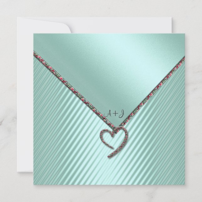 ELEGANT GRÖNT BLOMMIGT TRIM WEDING INVICATION INBJUDNINGAR (Framsida)