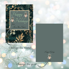 Elegant Grönt Botaniska julen Mönster Helgdag Inbjudningar