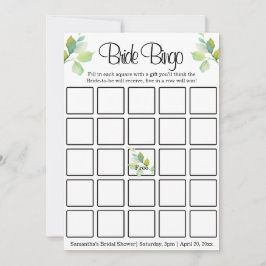 Elegant grönt botaniska vattenfärgsvilda blommor inbjudningar