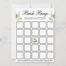 Elegant grönt botaniska vattenfärgsvilda blommor inbjudningar