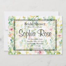 Elegant grönt botaniska vattenfärgsvilda blommor