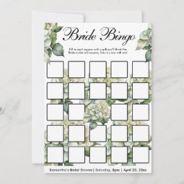 Elegant grönt botaniska vattenfärgsvilda blommor inbjudningar