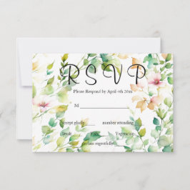 Elegant grönt botaniska vattenfärgsvilda blommor OSA kort