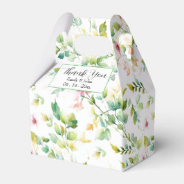 Elegant grönt botaniska vattenfärgsvilda blommor presentaskar