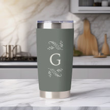 Elegant Grönt botaniskt monogram