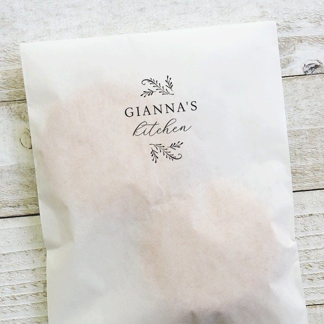 Elegant Grönt Botaniskt Personlig Kitchen Självfärgande Stämpel (Skapare uppladdad)