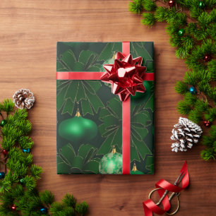 Elegant Grönt Bows Ornaments jul Presentpapper
