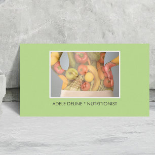 Elegant Grönt Brödtext Näringsvärdesdietitist Visitkort