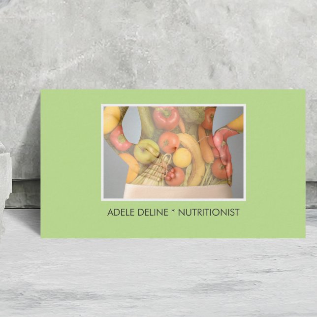Elegant Grönt Brödtext Näringsvärdesdietitist Visitkort (Skapare uppladdad)