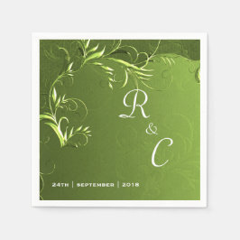Elegant Grönt Bröllopsmottagning Pappersservett