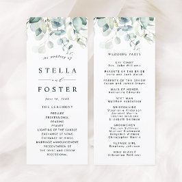 Elegant Grönt Bröllopsprogrammet Foliage Program