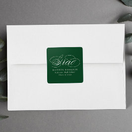 Elegant Grönt Calligraphy Studenten Fyrkantigt Klistermärke