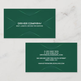 Elegant Grönt Chauffeur Driver Visitkort