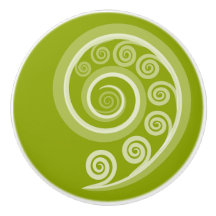Elegant Grönt Curls & Swirls Ceramic Knob