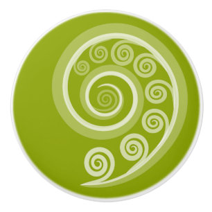 Elegant Grönt Curls & Swirls Ceramic Knob Knopp