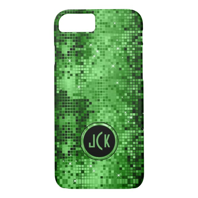 Elegant Grönt Disco Boll Glitter & Sparkles Case-Mate iPhone Skal (Baksida)