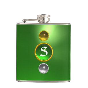 ELEGANT GRÖNT EMERALD GEMSTONE MONOGRAM FICKPLUNTA