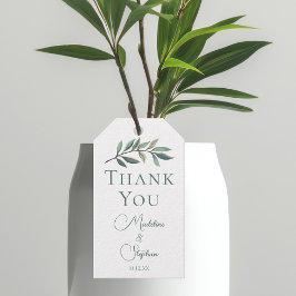Elegant Grönt Eucalyptus Löv Bröllop Presentetikett