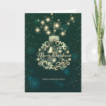 Elegant Grönt,Faux Guld jul Boll