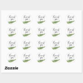 Elegant Grönt Fern Foliage Tack Sticker Runt Klistermärke