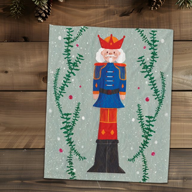 Elegant Grönt Festive God jul Nutcracker Fleecefilt (Skapare uppladdad)