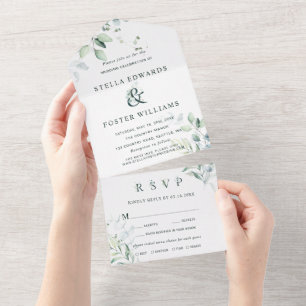 Elegant Grönt Foliage Ampersand Bröllop